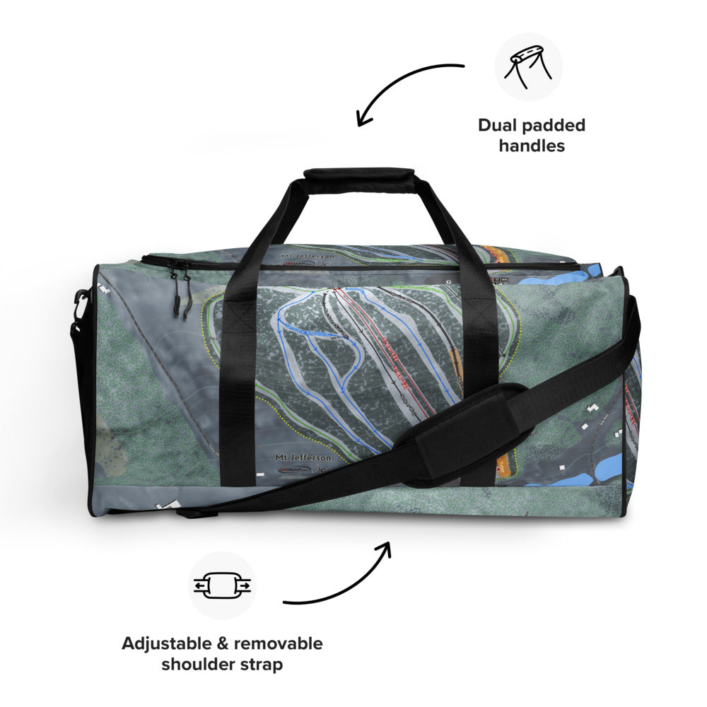 Mt Jefferson, Maine Ski Trail Map Duffle Bag - Powderaddicts