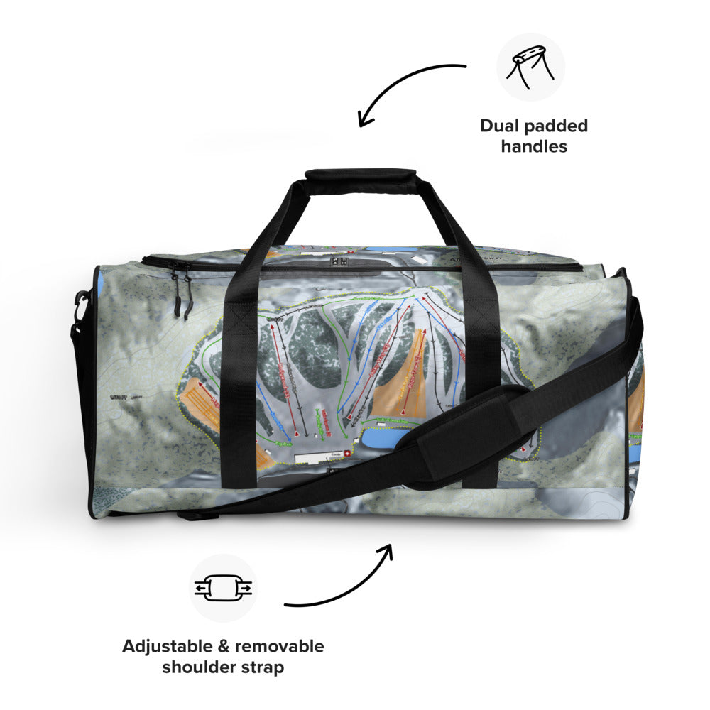 Andes Tower, Minnesota Ski Trail Map Duffle Bag - Powderaddicts