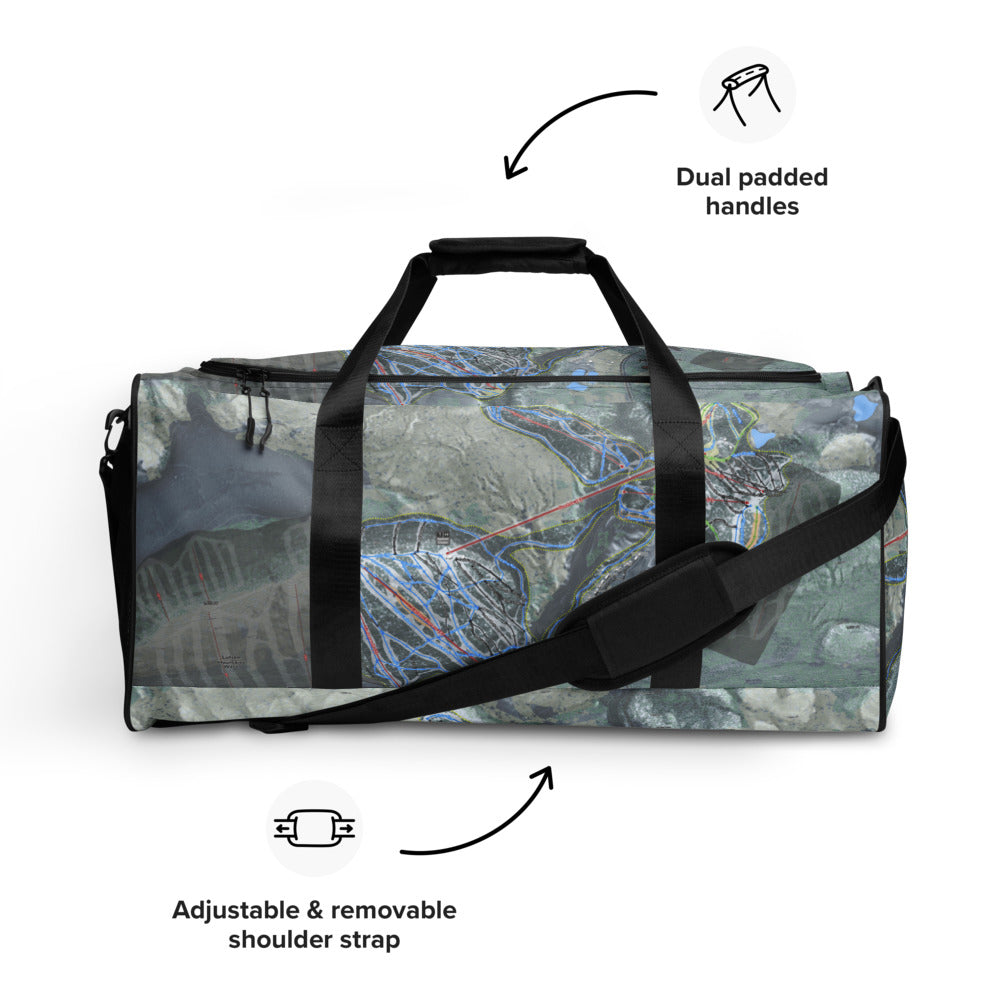 Lutsen Mountains, Minnesota Ski Trail Map Duffle Bag - Powderaddicts