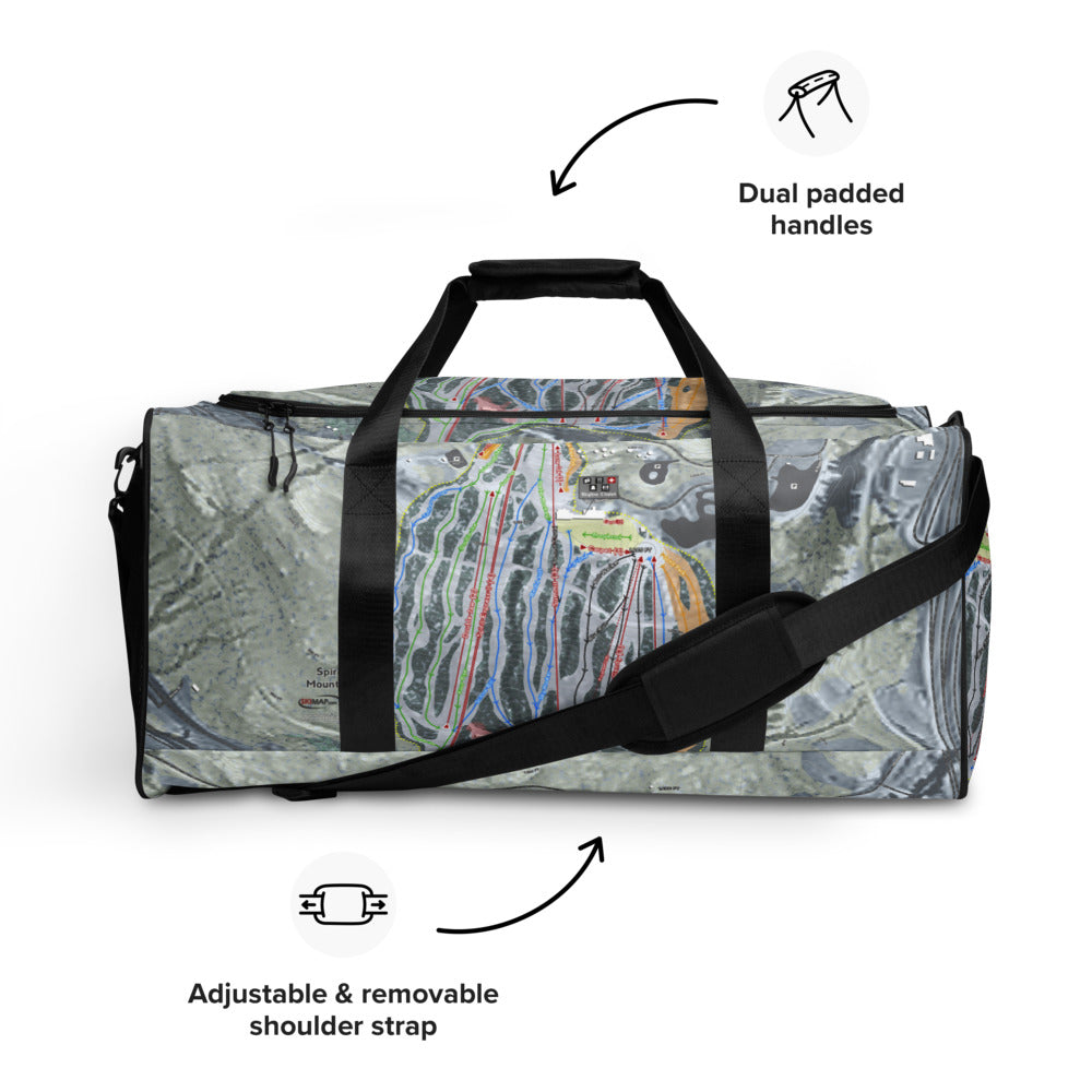 Spirit Mountain, Minnesota Ski Trail Map Duffle Bag - Powderaddicts