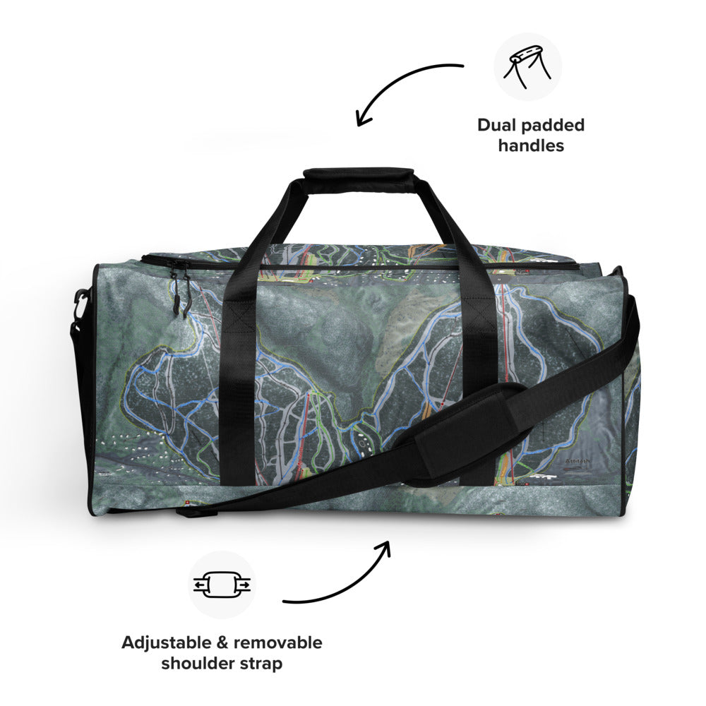 Attitash Mountain, New Hampshire Ski Trail Map Duffle Bag - Powderaddicts