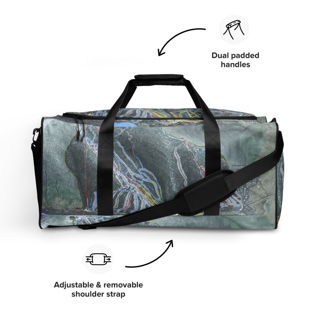 Cannon Mountain,  New Hampshire Ski Trail Map Duffle Bag - Powderaddicts