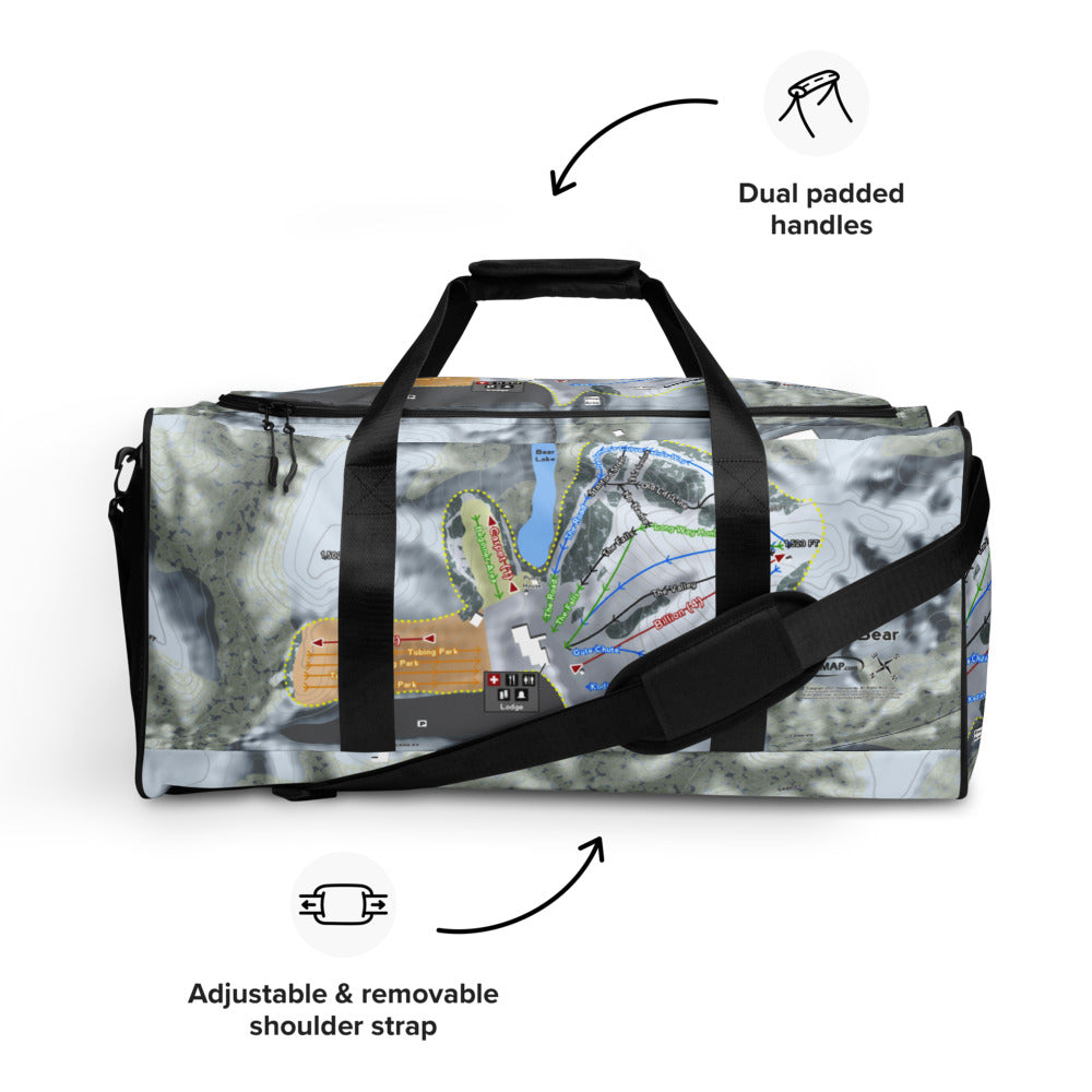 Great Bear, South Dakota Ski Trail Map Duffle Bag - Powderaddicts