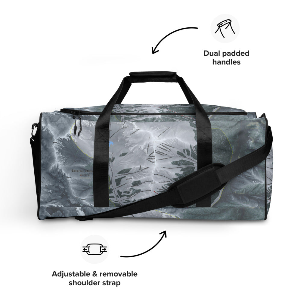 Silverton, Colorado Ski Trail Map Duffle Bag - Powderaddicts