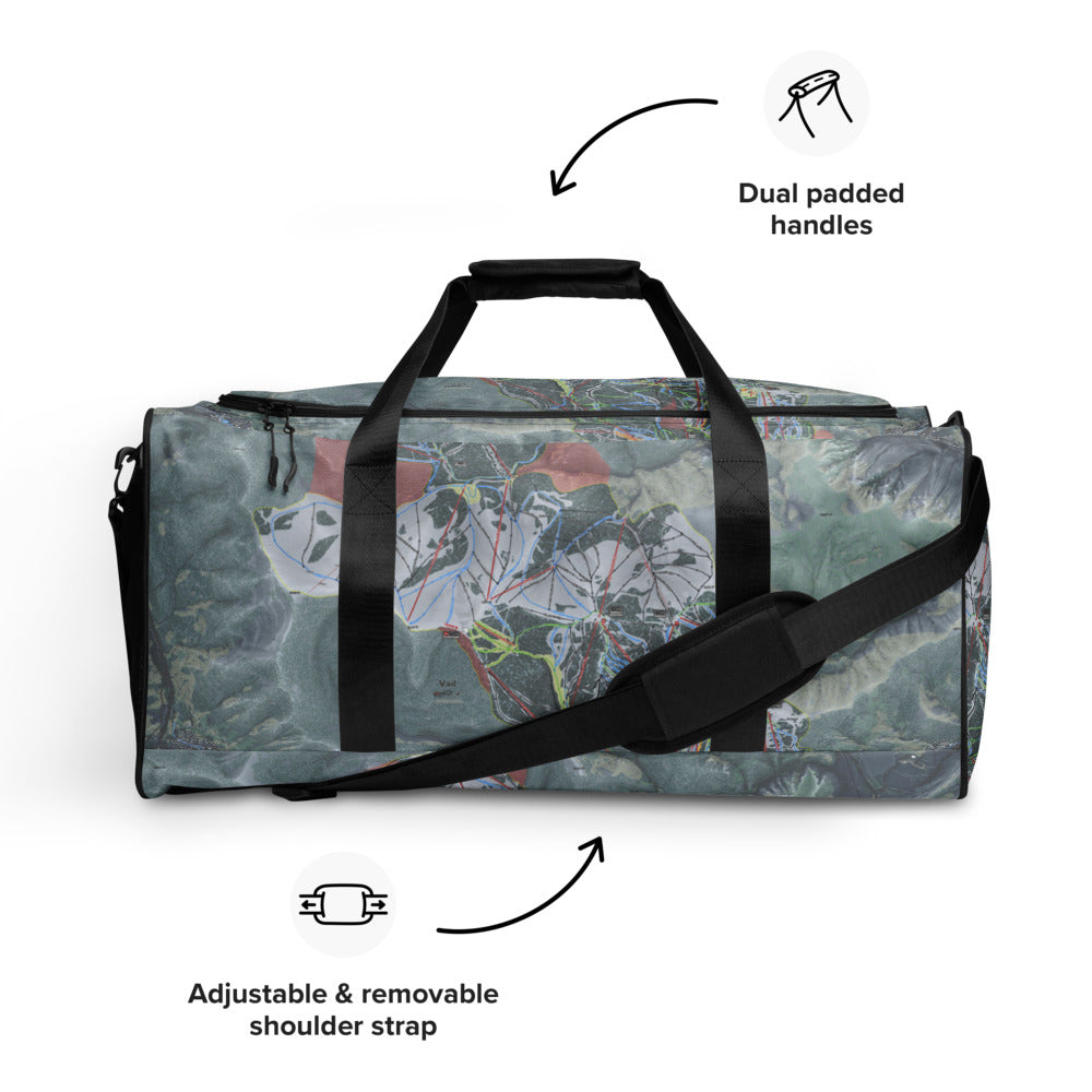 Vail, Colorado Ski Trail Map Duffle Bag - Powderaddicts