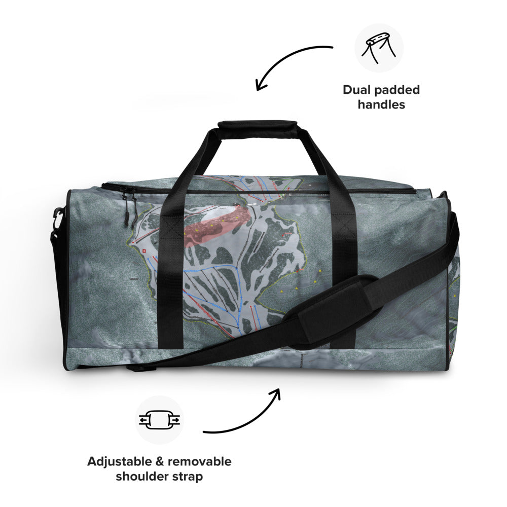 Summit At Snoqualmie Alpental, Washington Ski Trail Map Duffle Bag - Powderaddicts