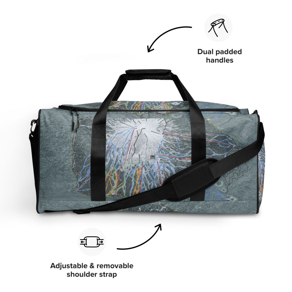 Mt Bachelor, Oregon Ski Trail Map Duffle Bag - Powderaddicts