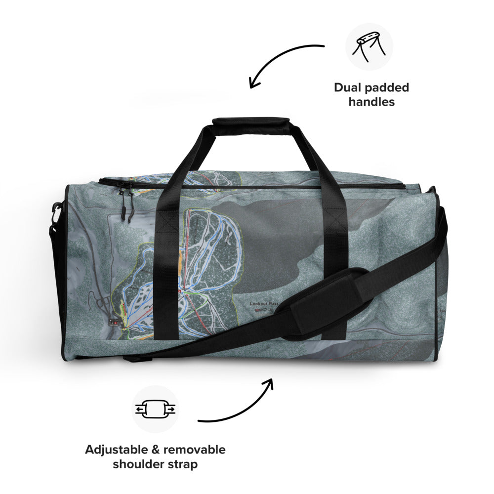 Lookout Pass, Idaho Ski Trail Map Duffle Bag - Powderaddicts