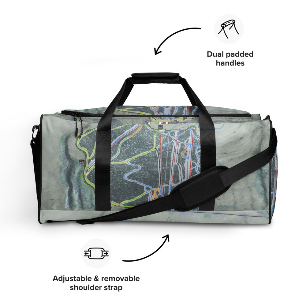 Bristol Mountain, New York Ski Trail Map Duffle Bag - Powderaddicts