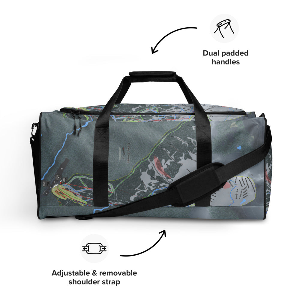 Lake Louise, Alberta Ski Trail Map Duffle Bag - Powderaddicts