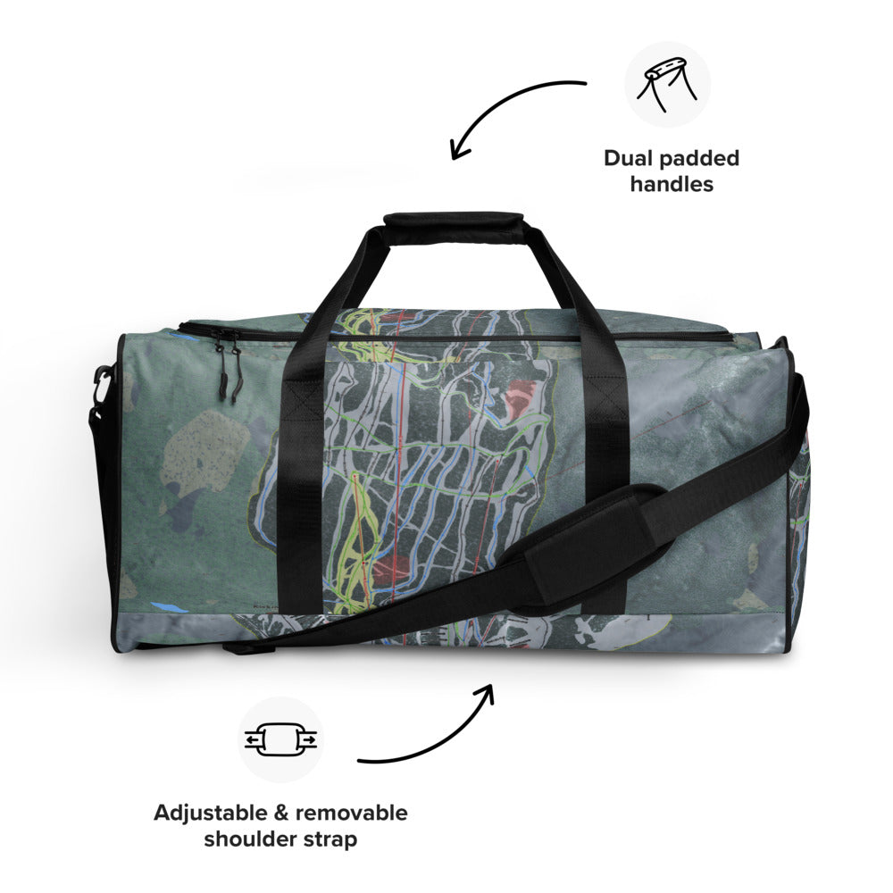 Kicking Horse, British Columbia Ski Trail Map Duffle Bag - Powderaddicts