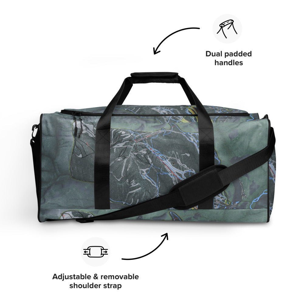 Panorama, British Columbia Ski Trail Map Duffle Bag - Powderaddicts