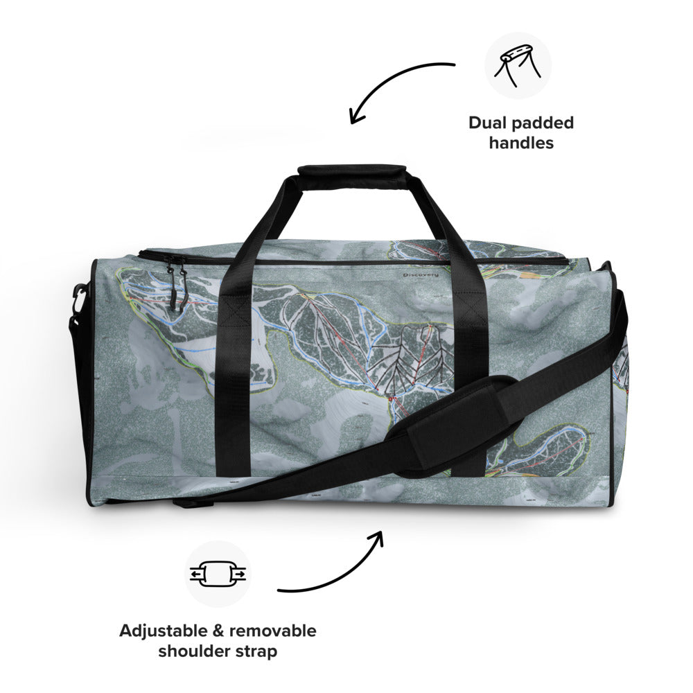 Discovery, Montana Ski Trail Map Duffle Bag - Powderaddicts