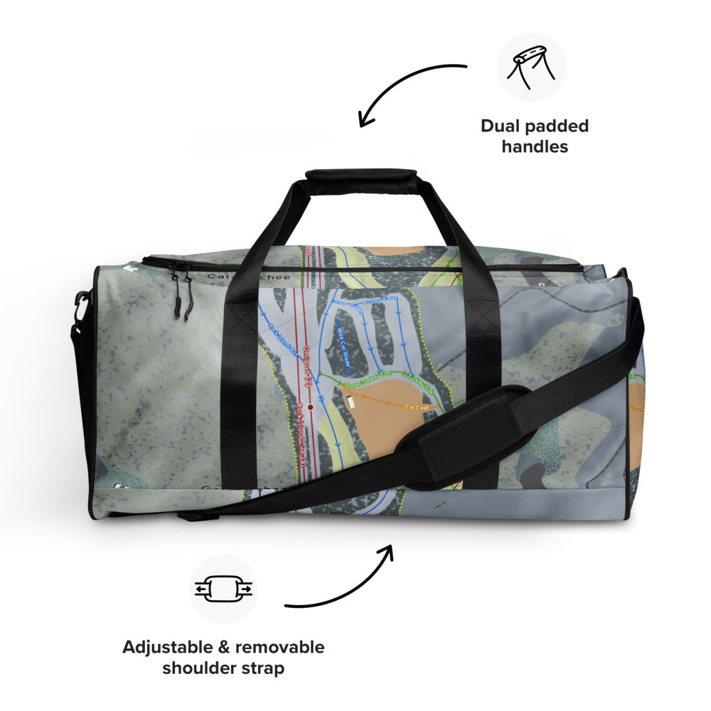 Cataloochee, North Carolina Ski Trail Map Duffle Bag - Powderaddicts