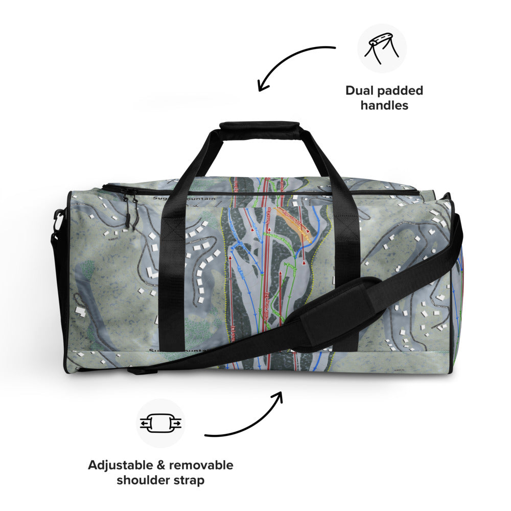 Sugar Mountain, North Carolina Ski Trail Map Duffle Bag - Powderaddicts