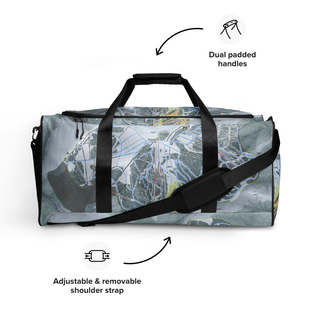 Great Divide, Montana Ski Trail Map Duffle Bag - Powderaddicts