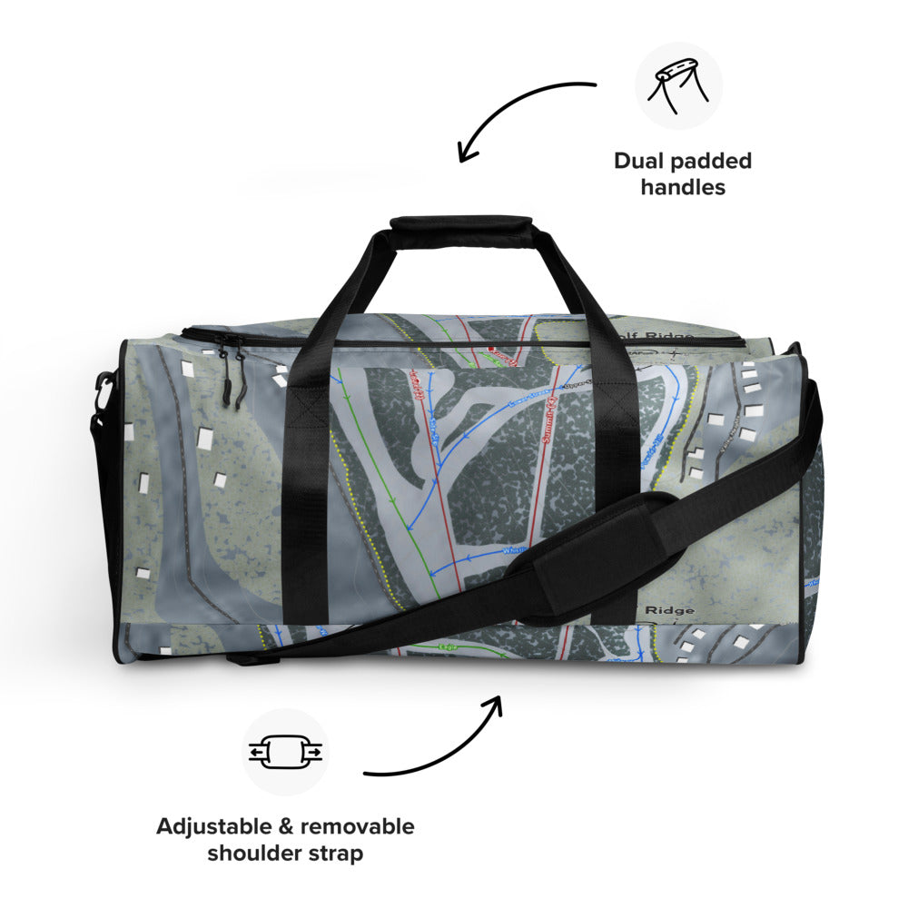 Wolf Ridge,  North Carolina Ski Trail Map Duffle Bag - Powderaddicts