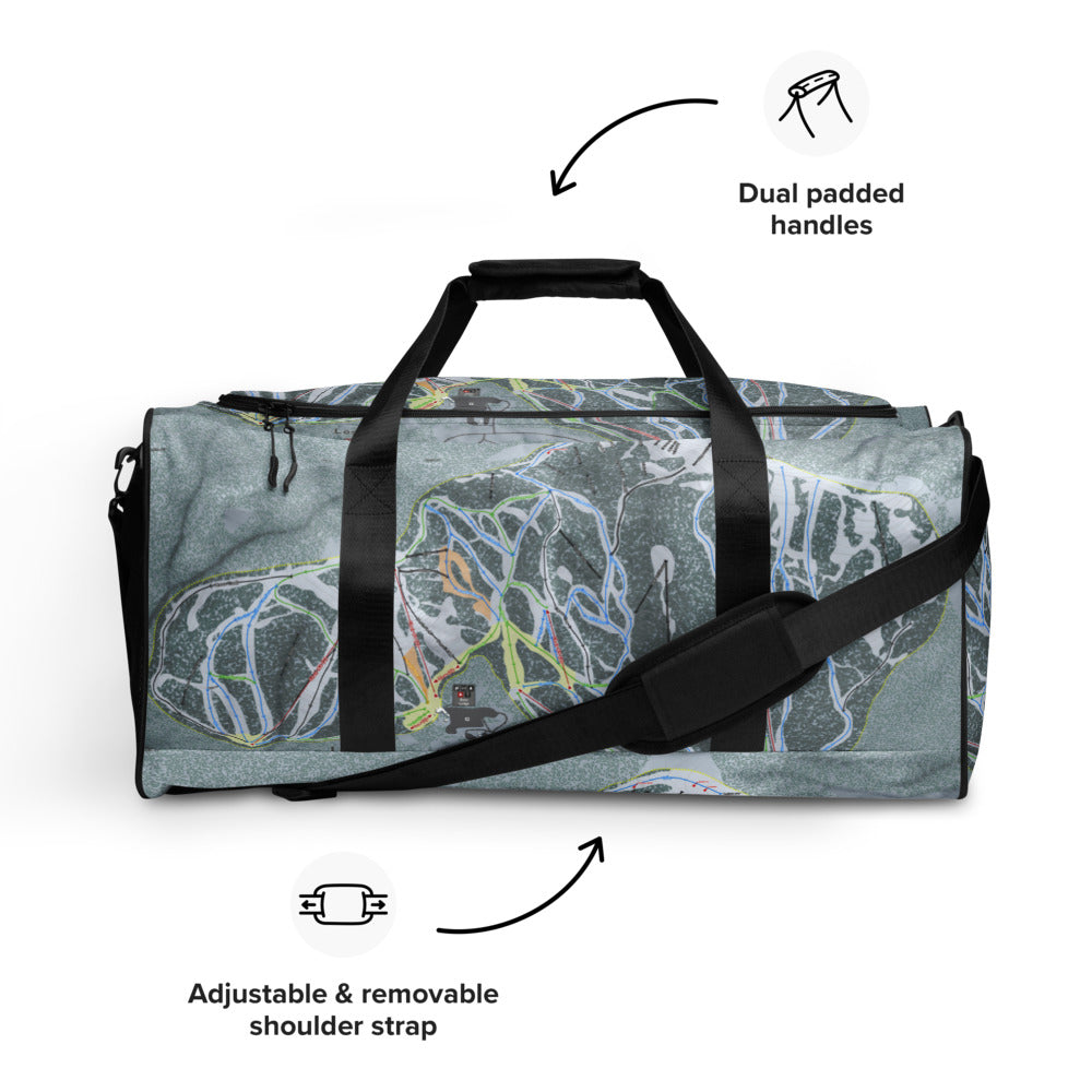 Lost Trail, Montana Ski Trail Map Duffle Bag - Powderaddicts