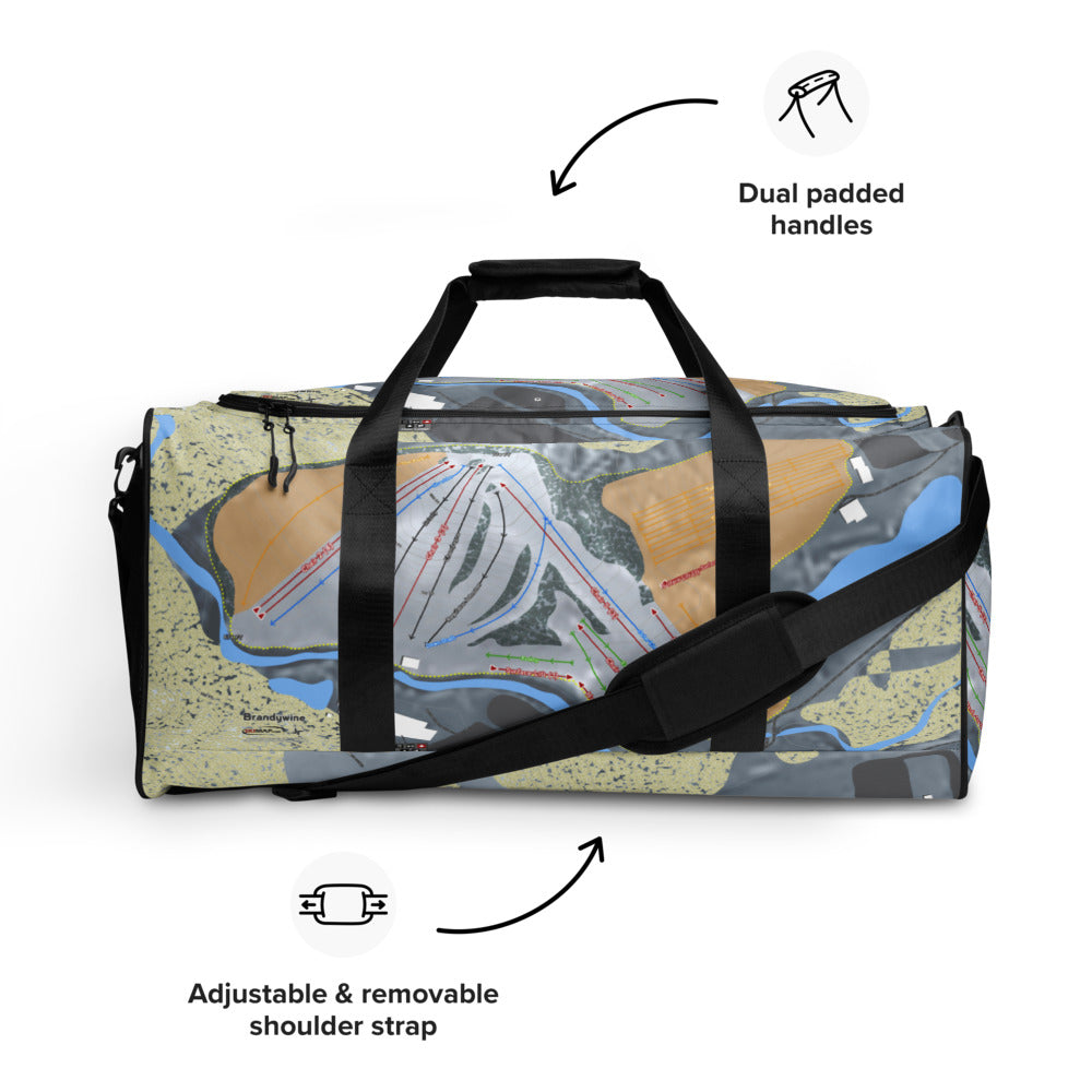 Brandywine, Ohio Ski Trail Map Duffle Bag - Powderaddicts