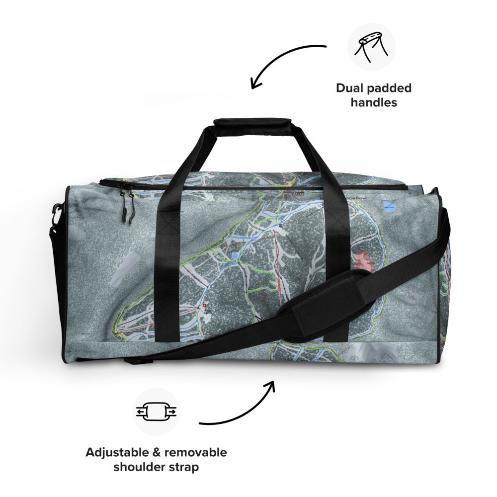 Montana Snowbowl, Montana Ski Trail Map Duffle Bag - Powderaddicts