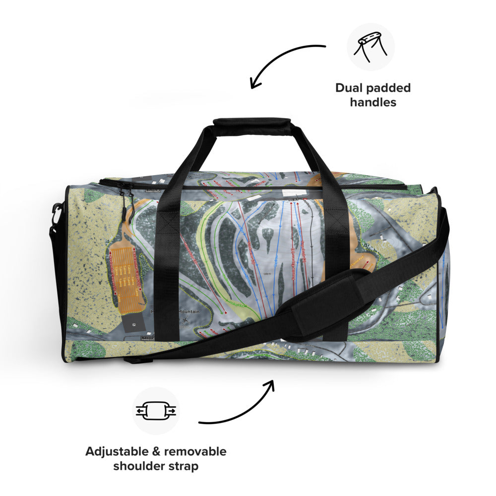 Mad River Mountain, Ohio Ski Trail Map Duffle Bag - Powderaddicts