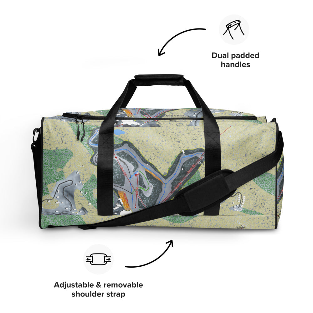 Ober Gatlinburg, Tennessee Ski Trail Map Duffle Bag - Powderaddicts