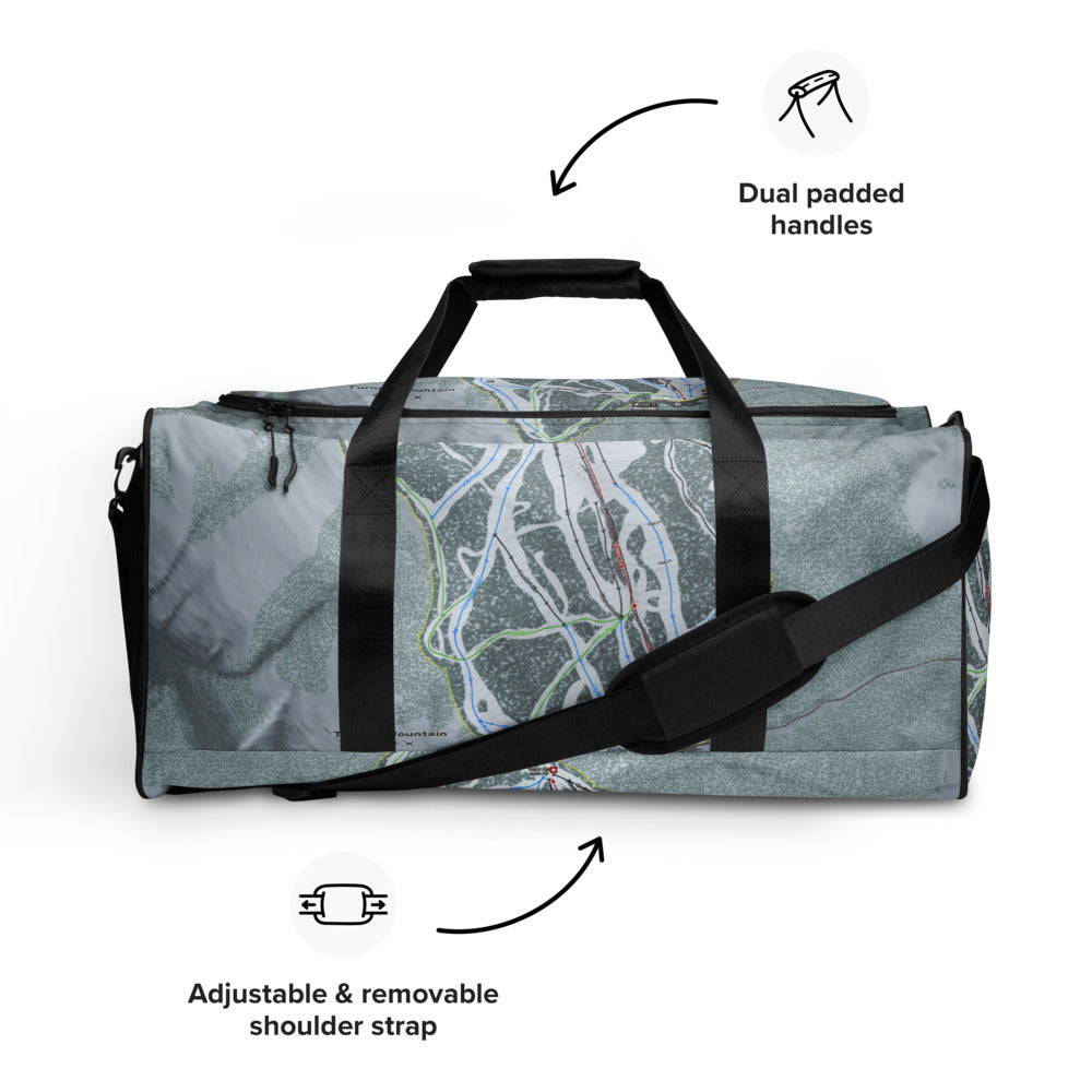 Turner Mtn, Montana Ski Trail Map Duffle Bag - Powderaddicts