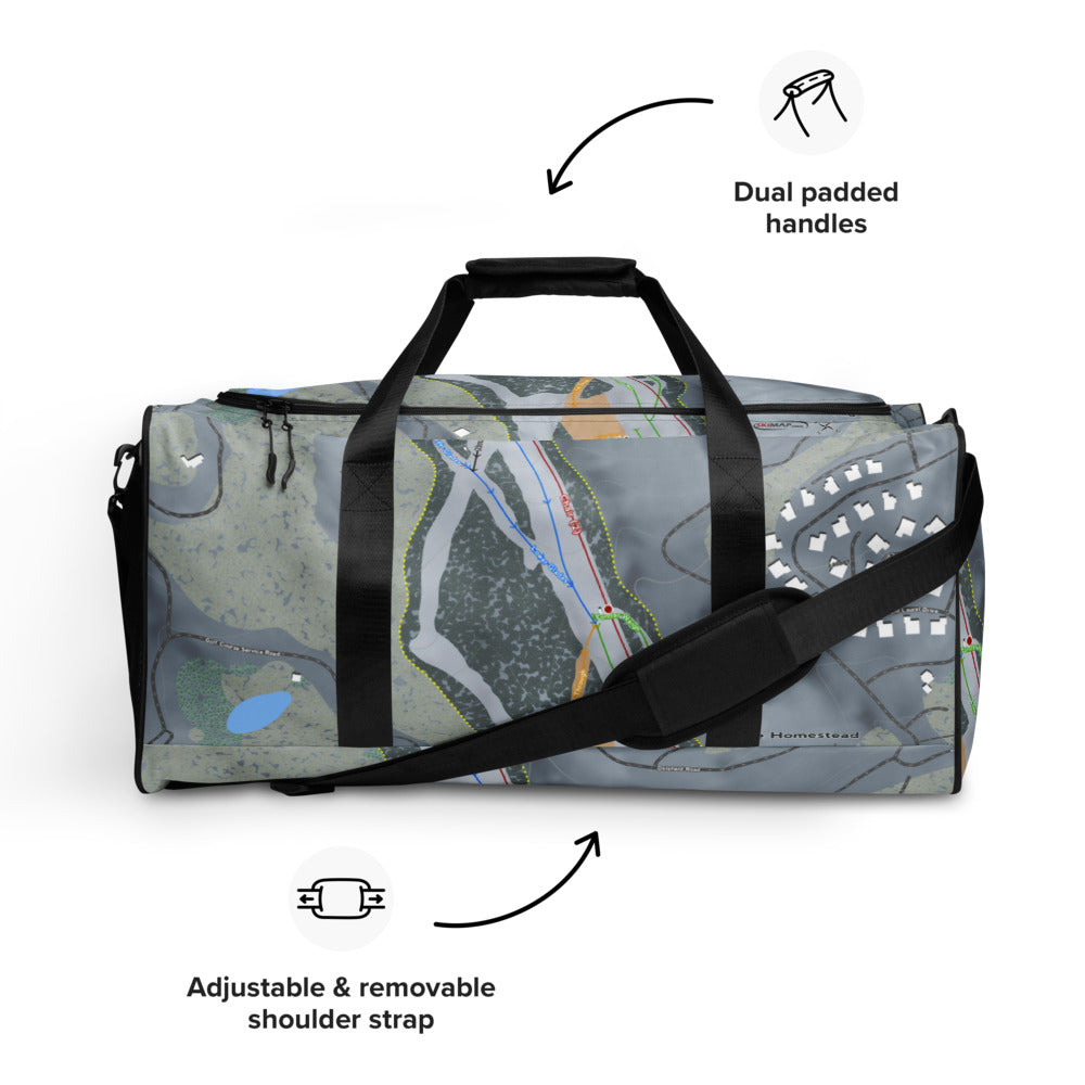 The Homestead, Virginia  Ski Trail Map Duffle Bag - Powderaddicts