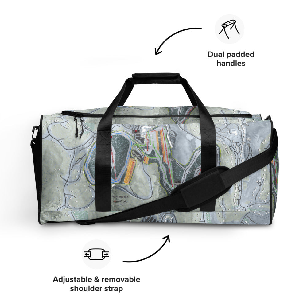 Wintergreen, Virginia Ski Trail Map Duffle Bag - Powderaddicts