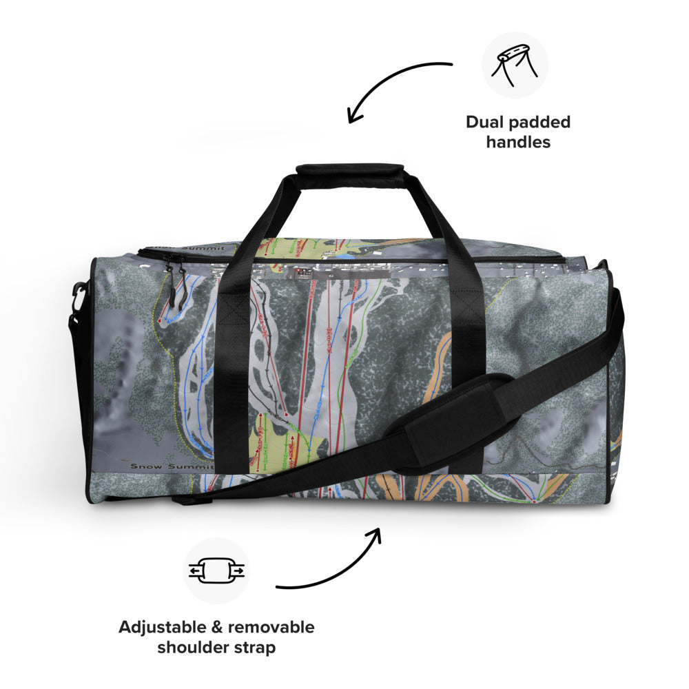 Snow Summit, California Ski Trail Map Duffle Bag - Powderaddicts