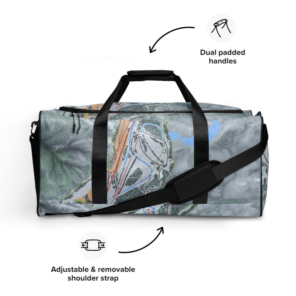 Snow Valley,  California Ski Trail Map Duffle Bag - Powderaddicts