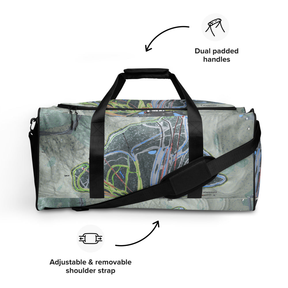 Catamount, New York Ski Trail Map Duffle Bag - Powderaddicts