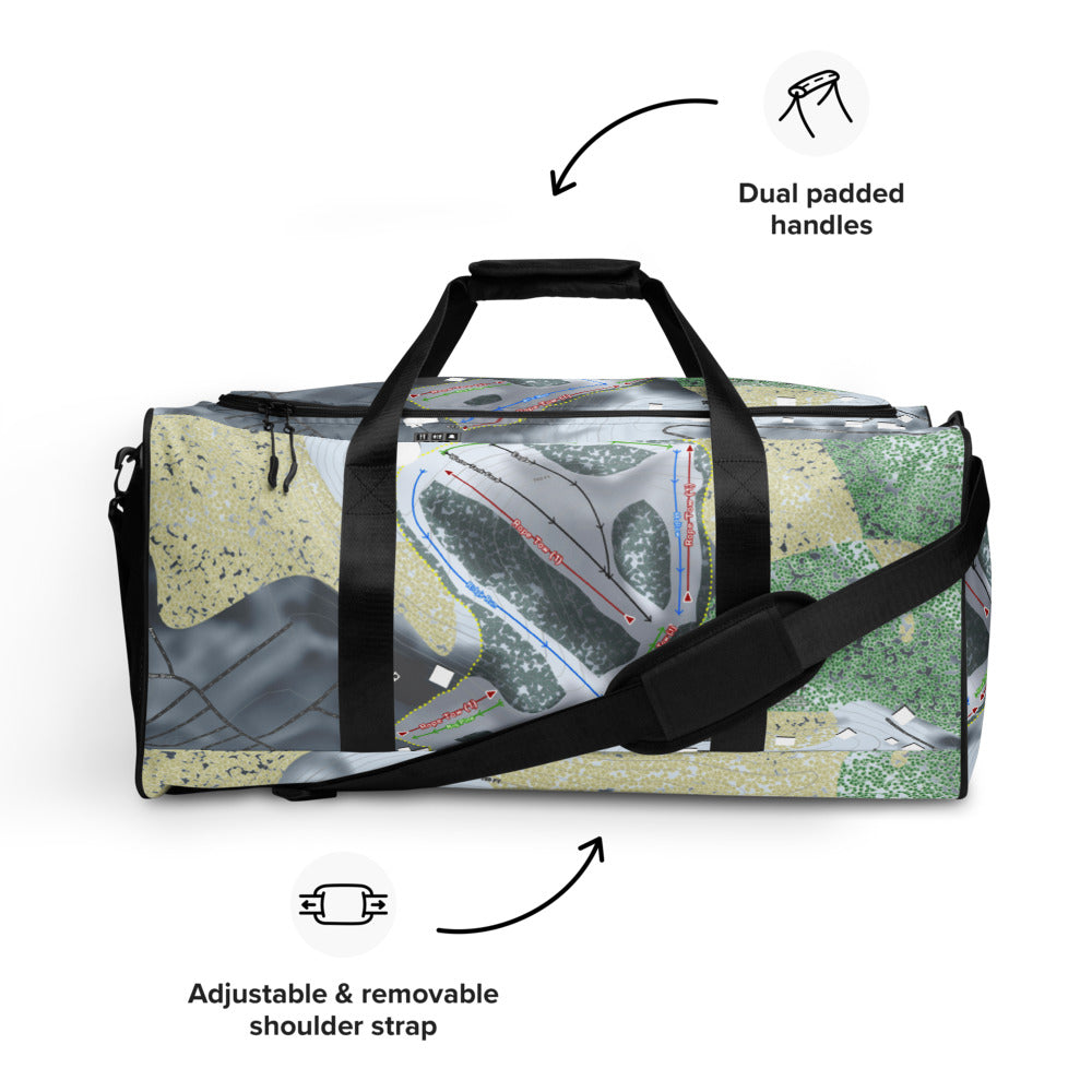 Mulligans Hollow, Michigan Ski Trail Map Duffle Bag - Powderaddicts