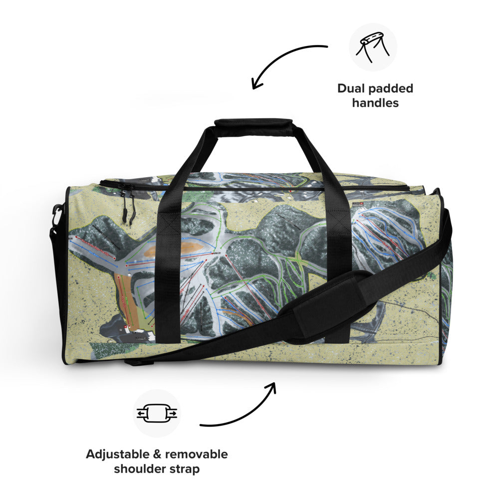 Nub&#39;s Nob, Michigan Ski Trail Map Duffle Bag - Powderaddicts