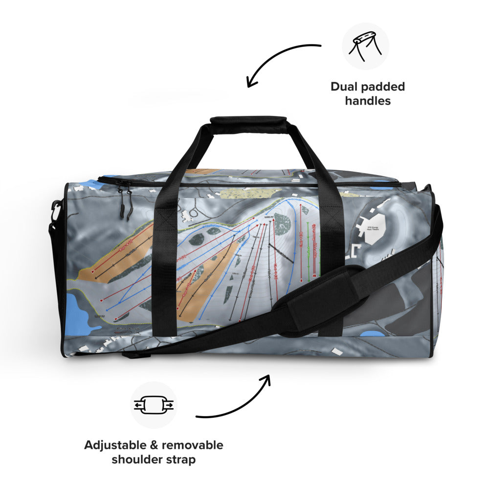 PineKnob, Michigan Ski Trail Map Duffle Bag - Powderaddicts