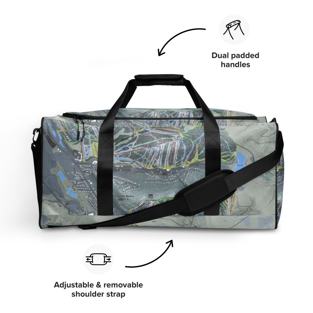 Holiday Valley Combo, New York Ski Trail Map Duffle Bag - Powderaddicts