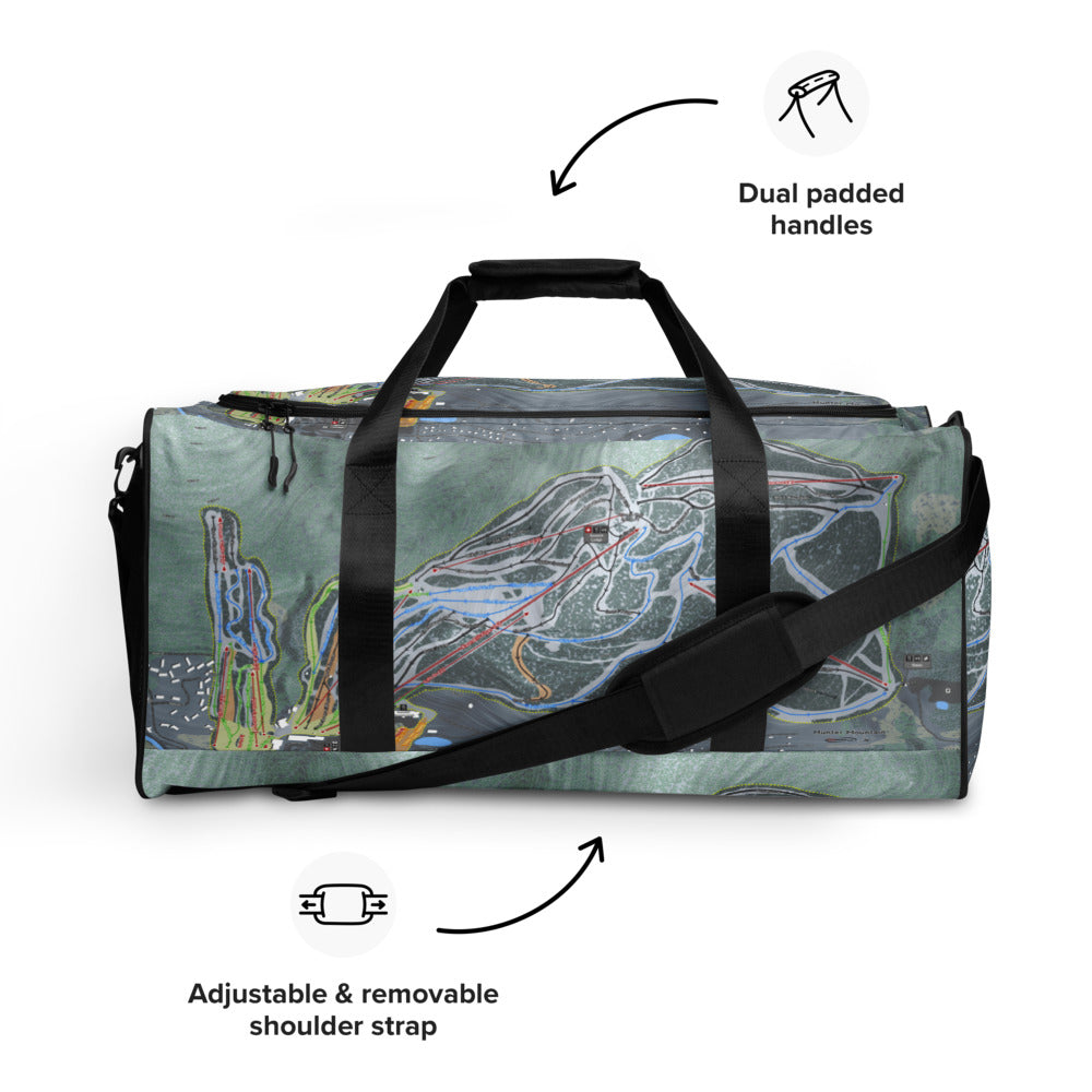 Hunter Mountain, New York Ski Trail Map Duffle Bag - Powderaddicts