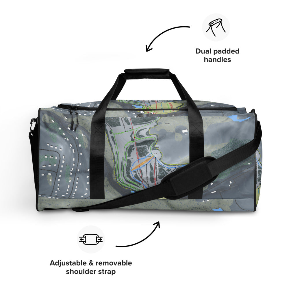 Thunder Ridge, New York Ski Trail Map Duffle Bag - Powderaddicts