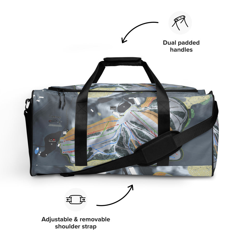 Treetops, Michigan Ski Trail Map Duffle Bag - Powderaddicts