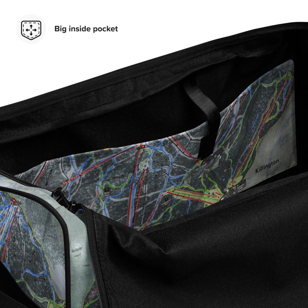 Killington, Vermont Ski Trail Map Printed Duffle Bag - Powderaddicts