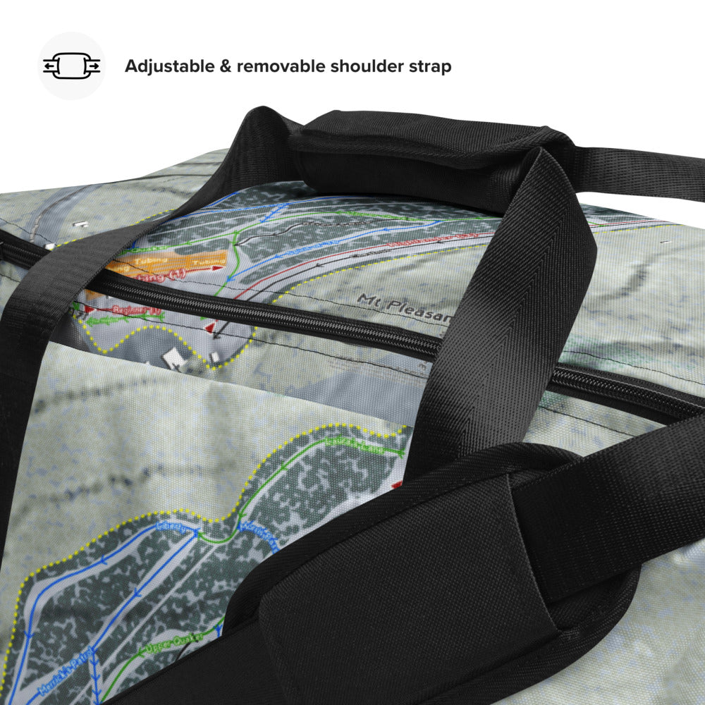 Mt Pleasant,  Pennsylvania Ski Trail Map Duffle Bag - Powderaddicts