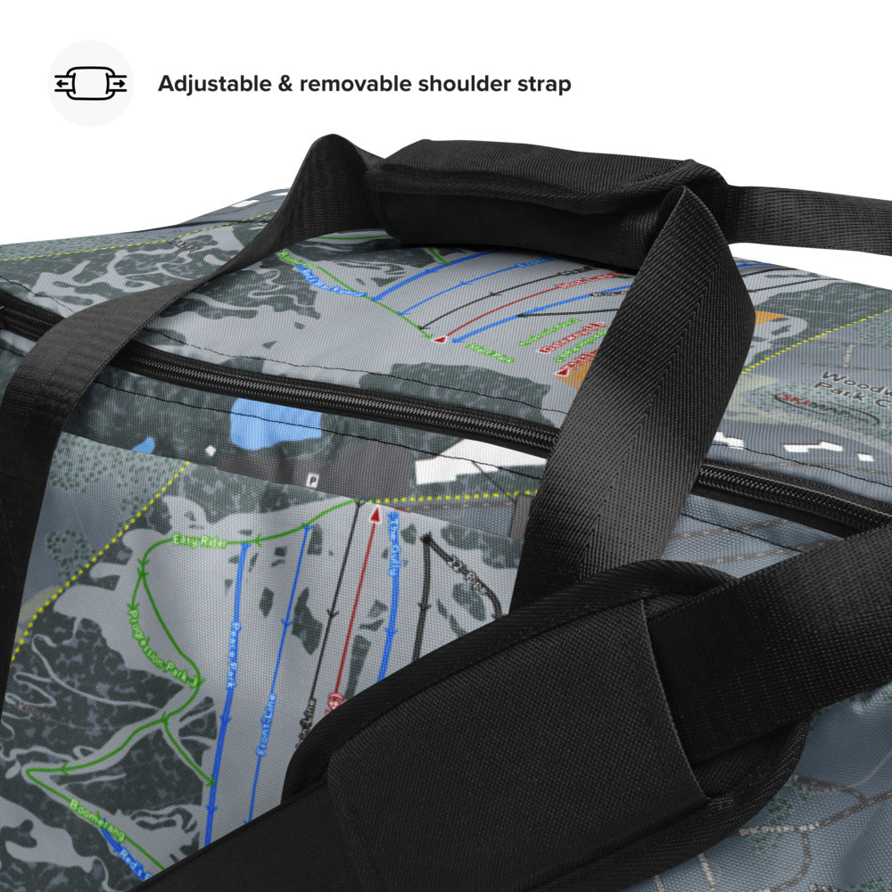 Woodward, Utah Ski Trail Map Duffle Bag - Powderaddicts