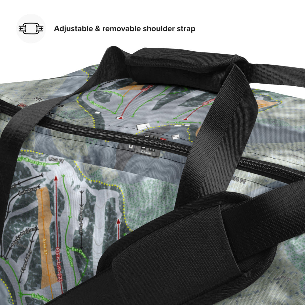 Mt Itasca, Minnesota Ski Trail Map Duffle Bag - Powderaddicts