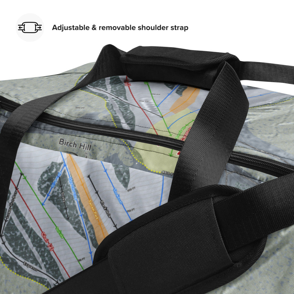 Birch Hill, Alaska Ski Trail Map Duffle Bag - Powderaddicts