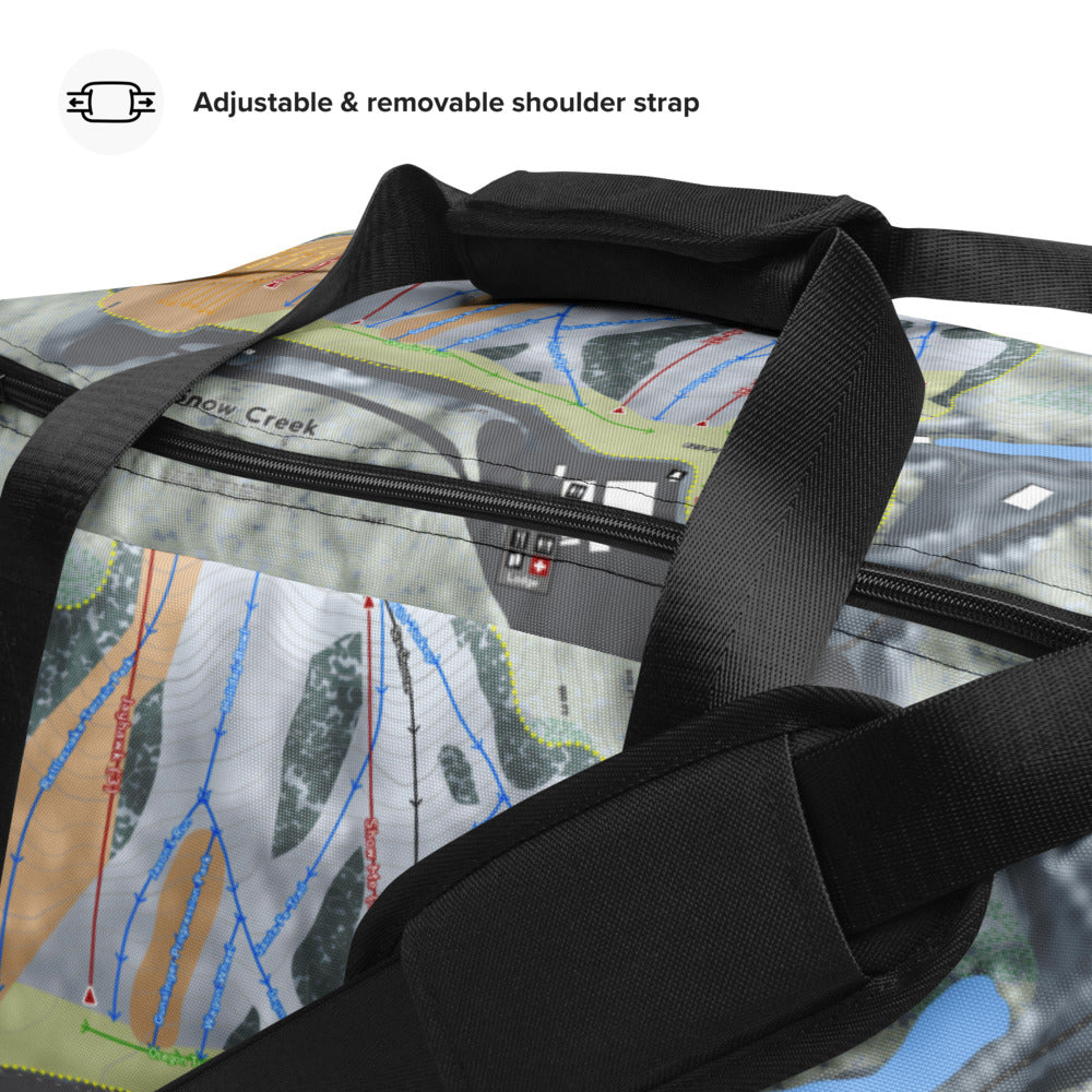 Snow Creek, Missouri Ski Trail Map Duffle Bag - Powderaddicts