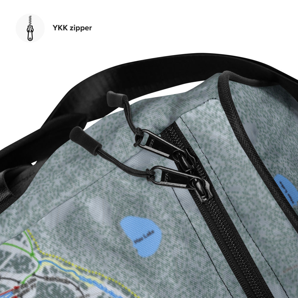 Montana Snowbowl, Montana Ski Trail Map Duffle Bag - Powderaddicts