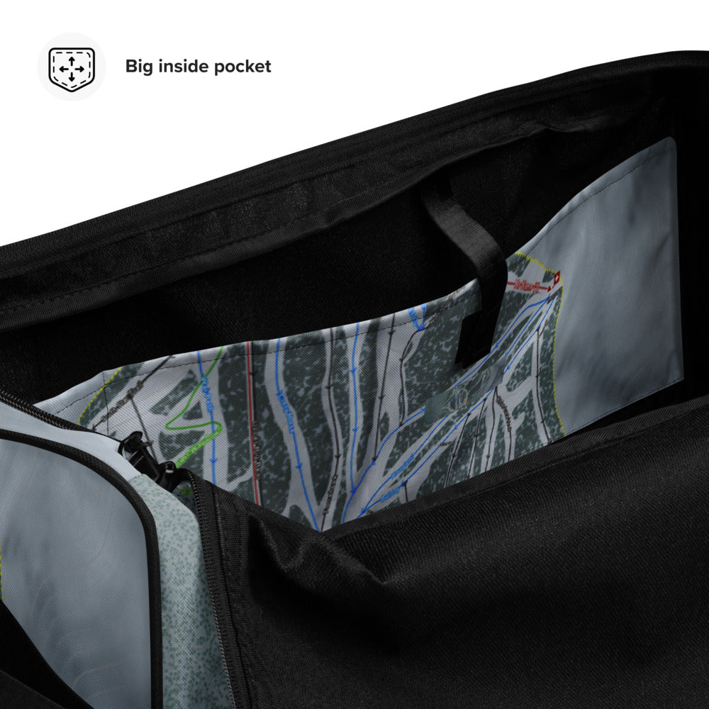 Teton Pass, Montana Ski Trail Map Duffle Bag - Powderaddicts