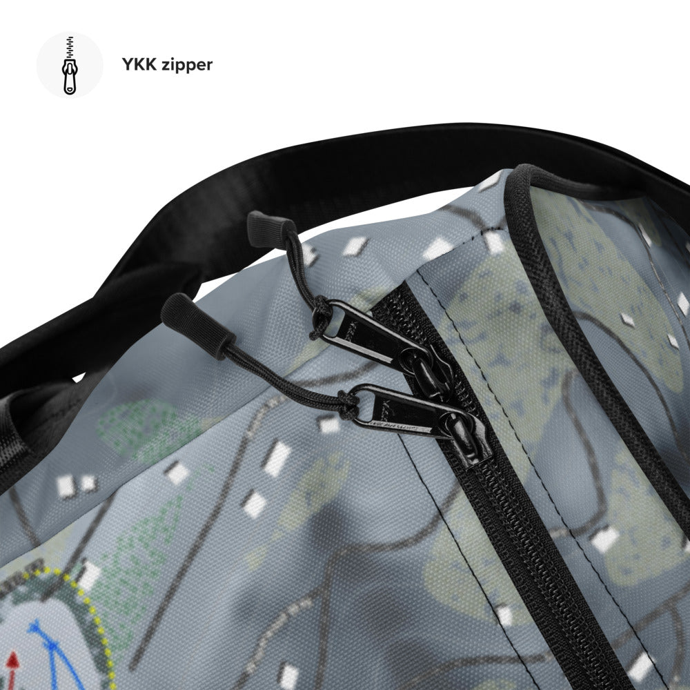 Bryce, Virginia Ski Trail Map Duffle Bag - Powderaddicts