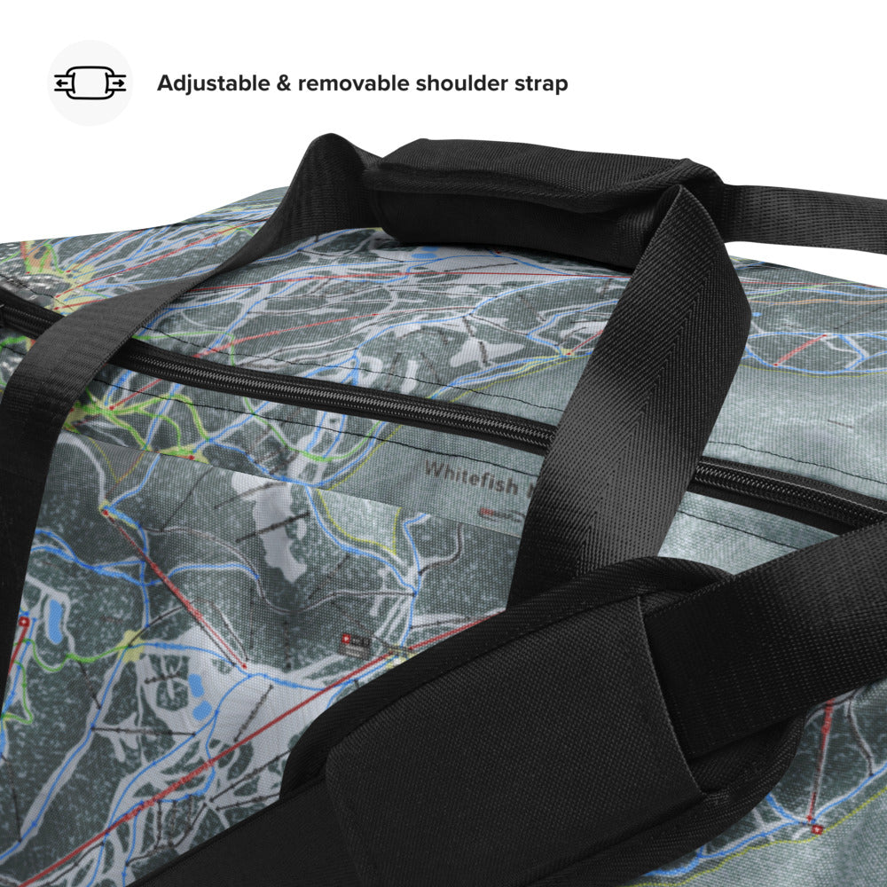 Whitefish, Montana Ski Trail Map Duffle Bag - Powderaddicts