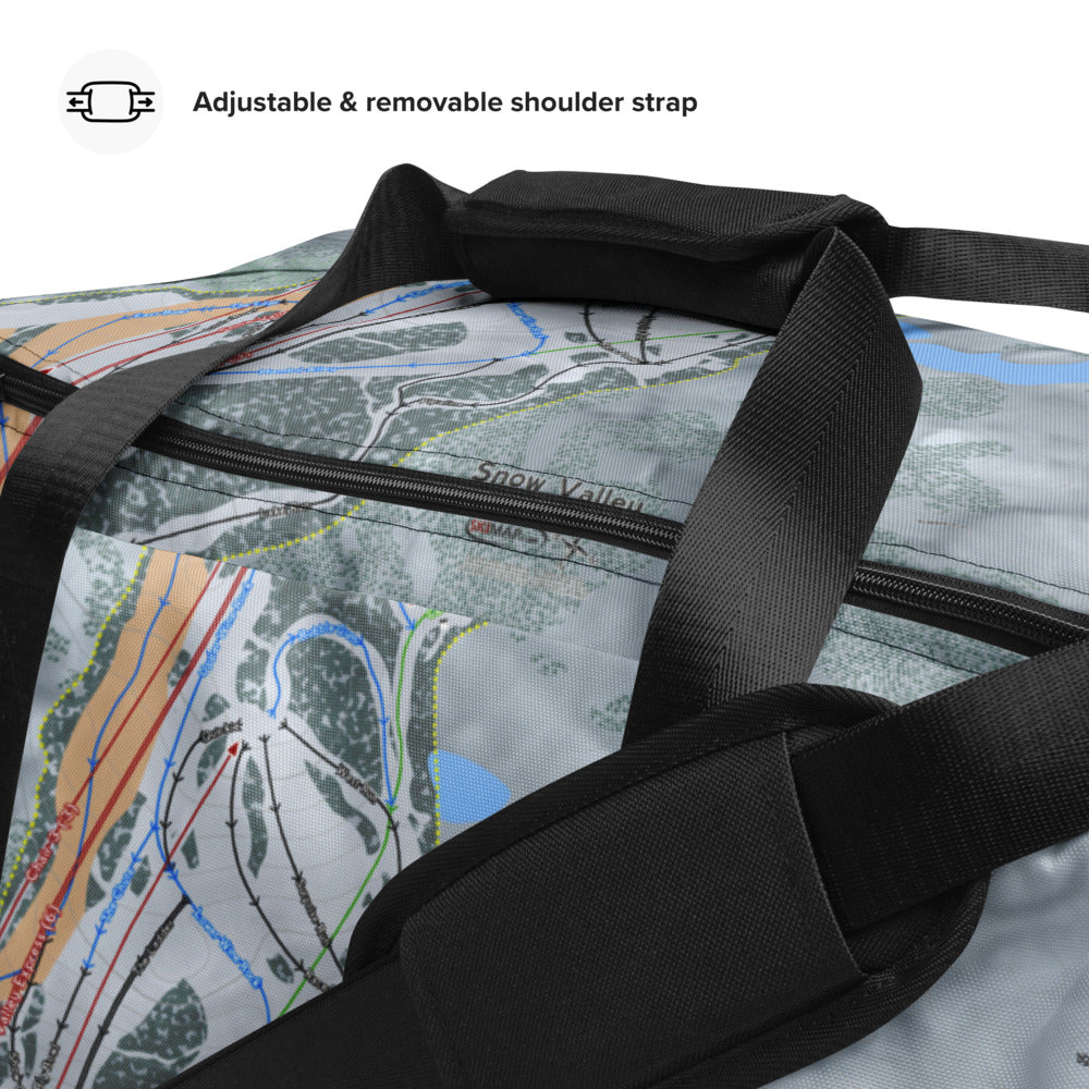 Snow Valley,  California Ski Trail Map Duffle Bag - Powderaddicts